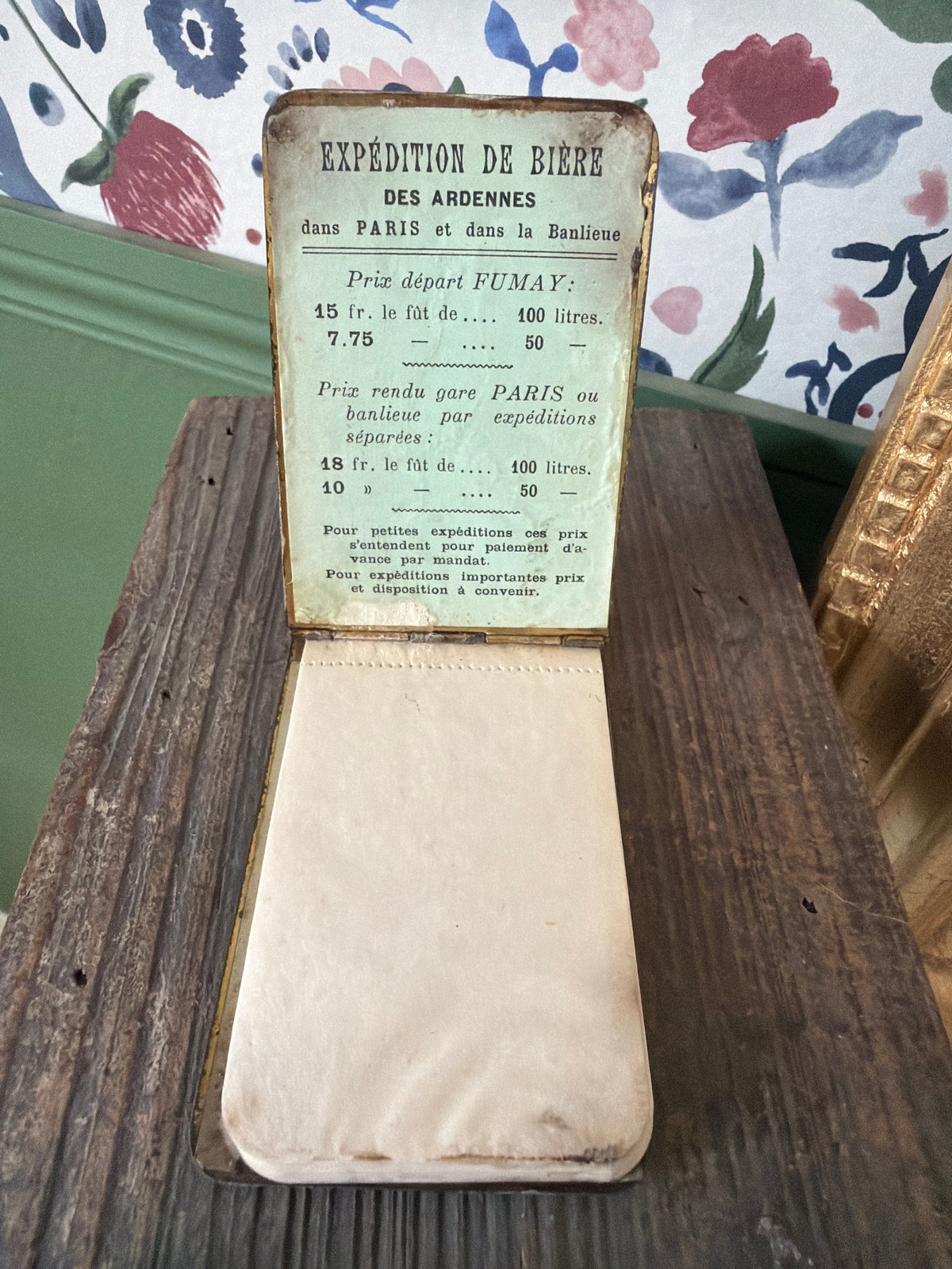 Carnet en tôle lithographiée Bière des Ardennes