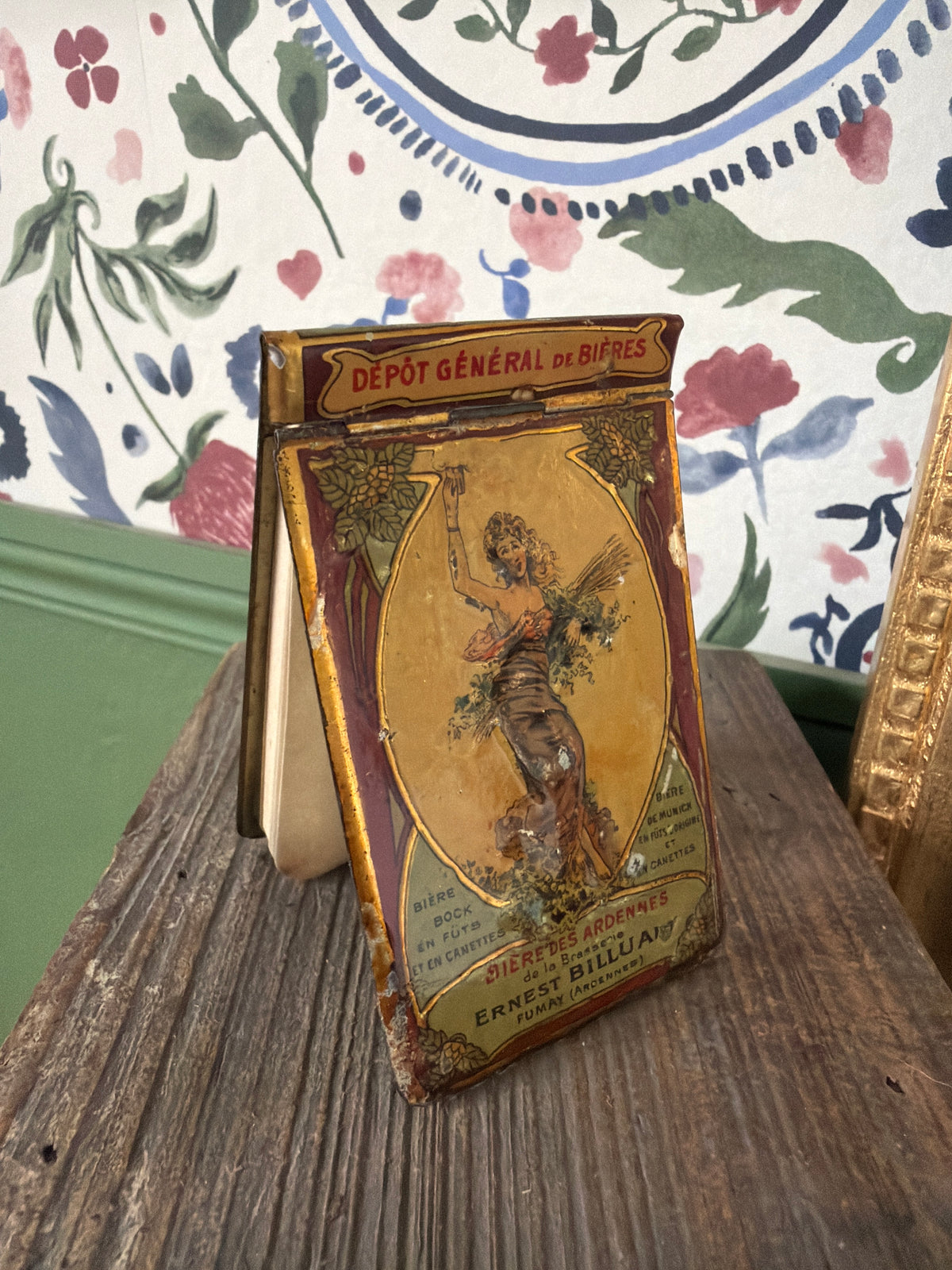Carnet en tôle lithographiée Bière des Ardennes