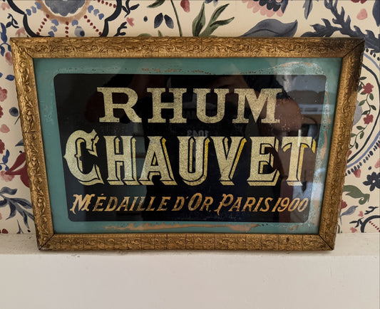 Fixé sous verre Rhum Chauvet
