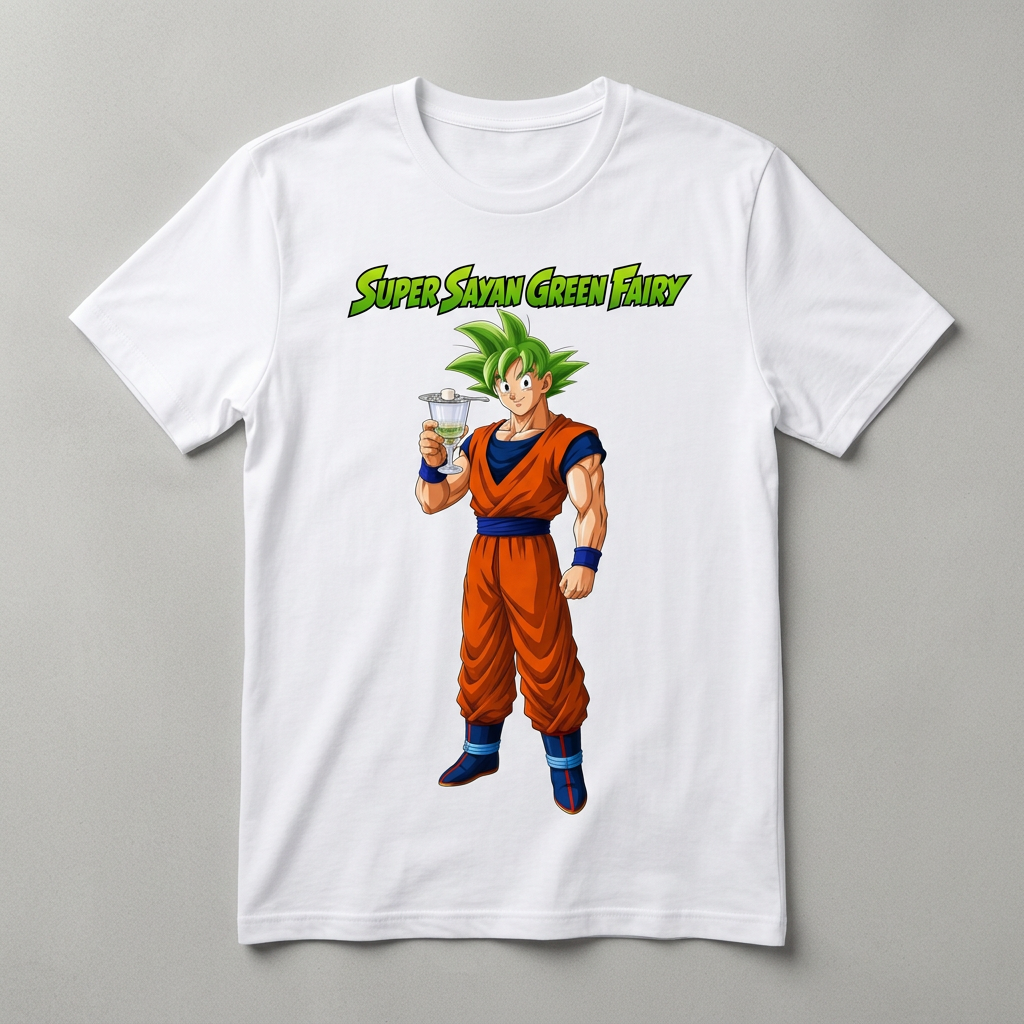 Aperçu du tee-shirt blanc Super Saiyan Green Fairy
